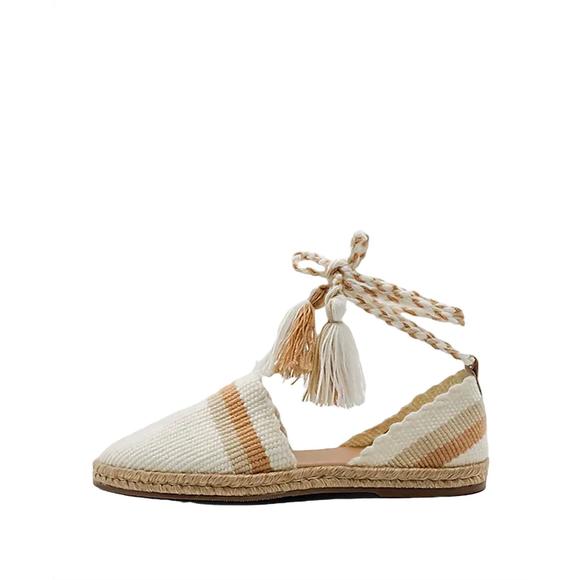NEW KAANAS women's taya espadrille sandals in ivory - Picture 3 of 3